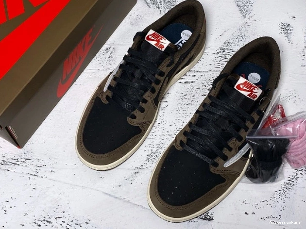 MaikeSneakers OG x Mocha Travis Low Dark 1 Air Scott Jordan CQ4277-001 SP 0630